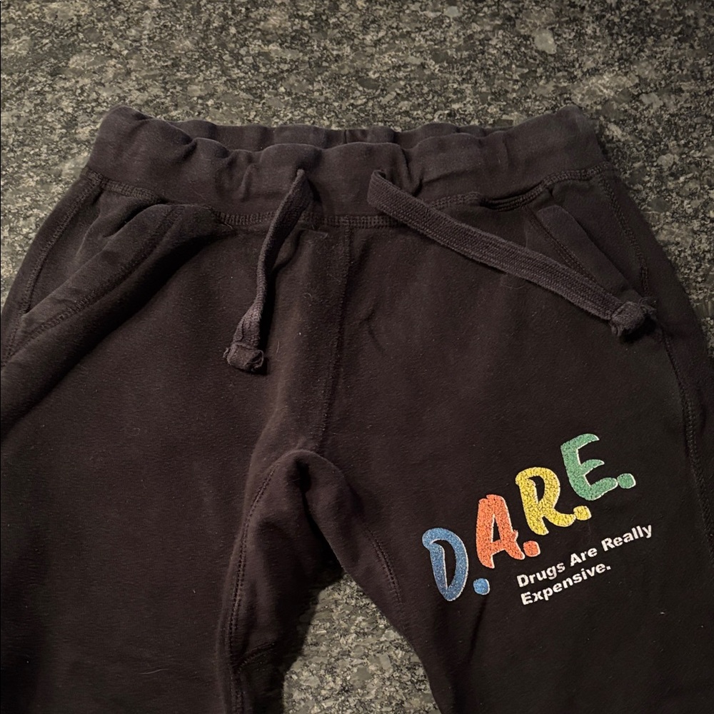 Mens Black Joggers slim D.A.R.E.(Drugs Are Really Expensive)